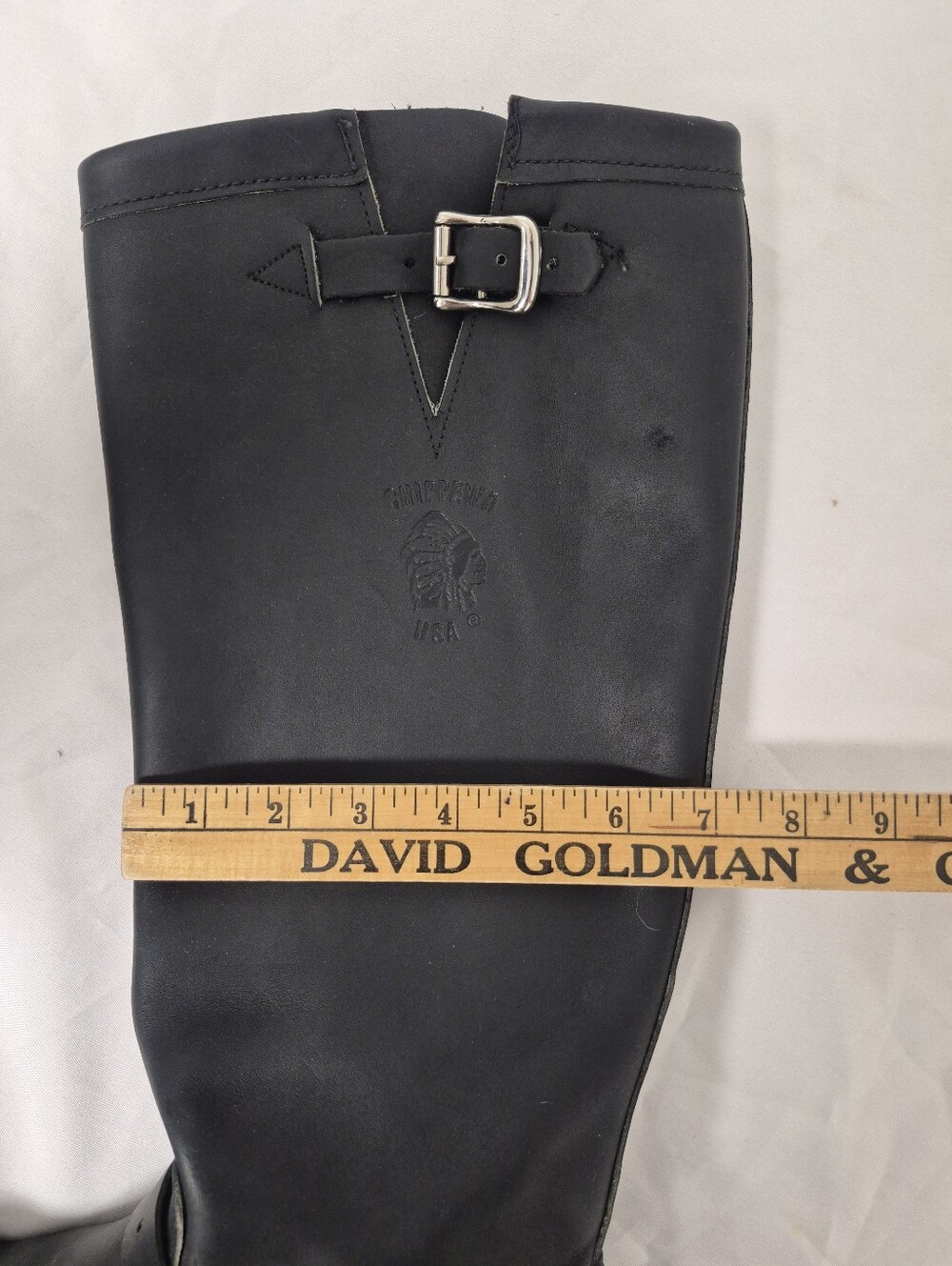 NWOT Vintage Chippewa Tall Black Leather Steel Toe Engineer Biker Boots sz 6.5D - Picture 12 of 13